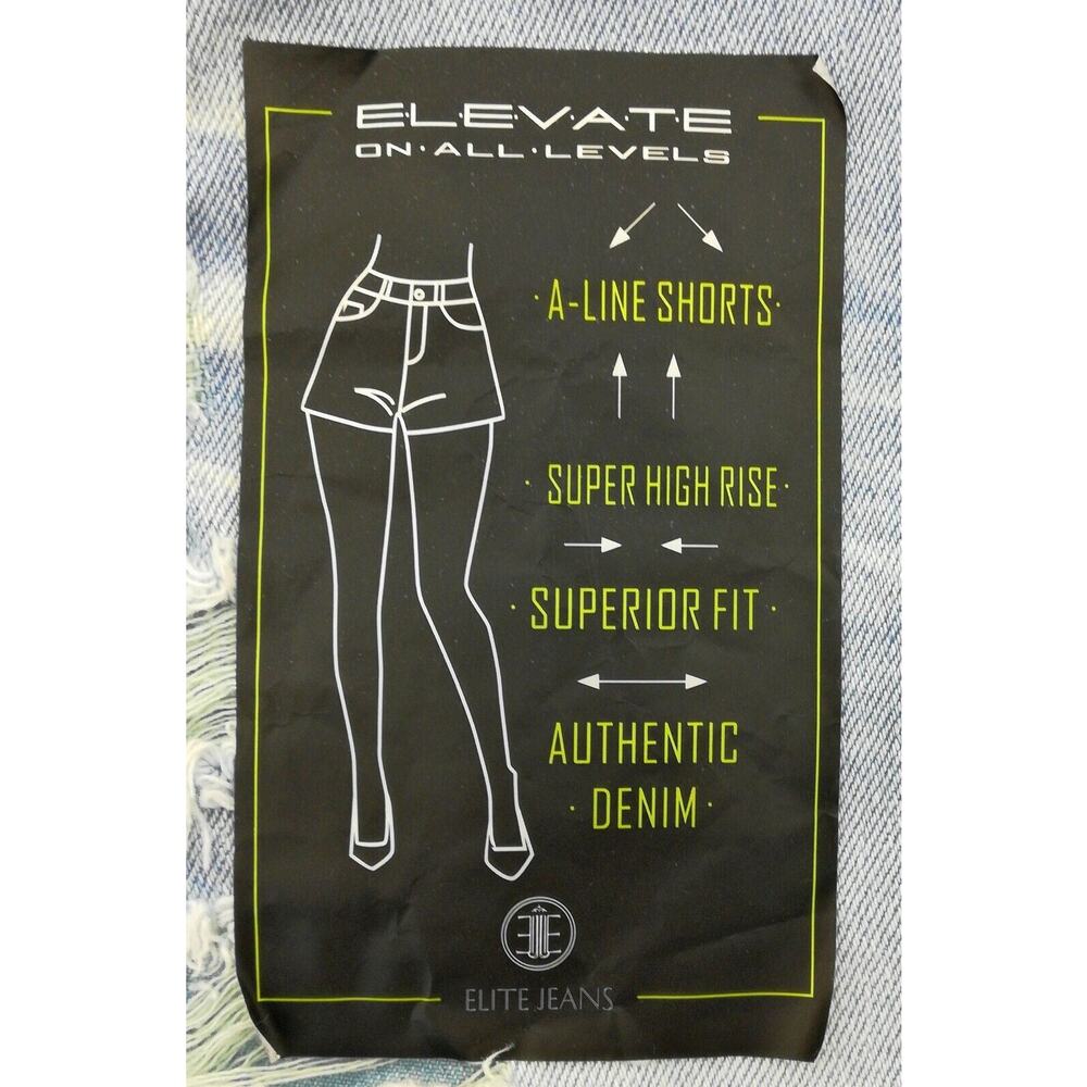 Elevate Blue Frayed Hem Jean Shorts - Women's Size 9/29 - Chic Summer Stylish - Picture 3 of 5